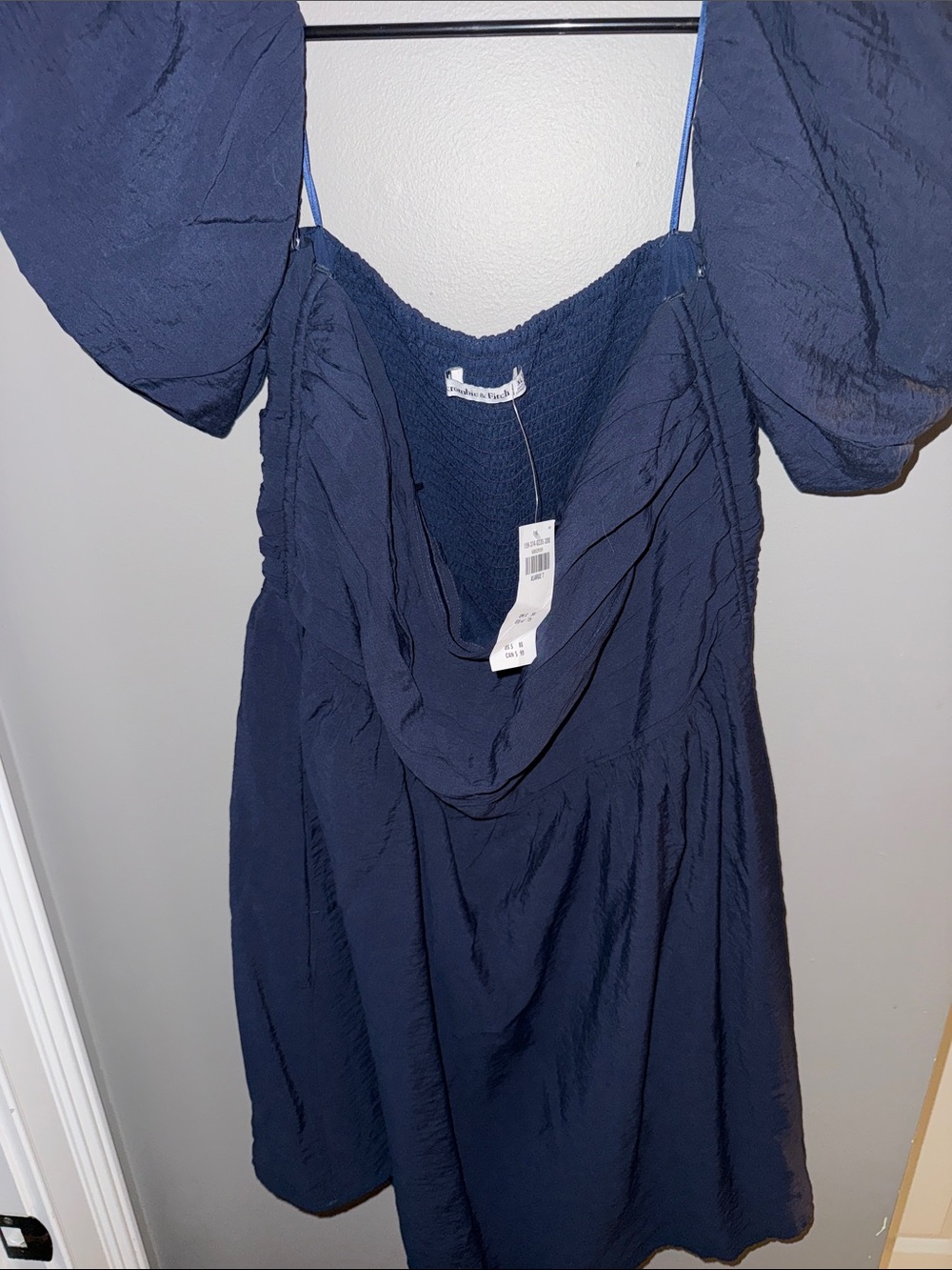 Navy Blue Neck Mini Dress
